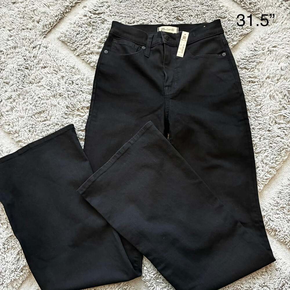 Madewell Skinny Flare Jeans in Black Denim size 25